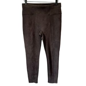 Spanx Faux Suede Leggings Sz Medium Petite Brown